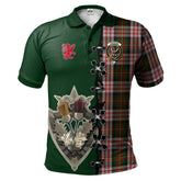 Clan Carnegie Dress Tartan Polo Shirt - Lion Rampant And Celtic Thistle Style LI62 Carnegie Dress Tartan Tartan Polo
